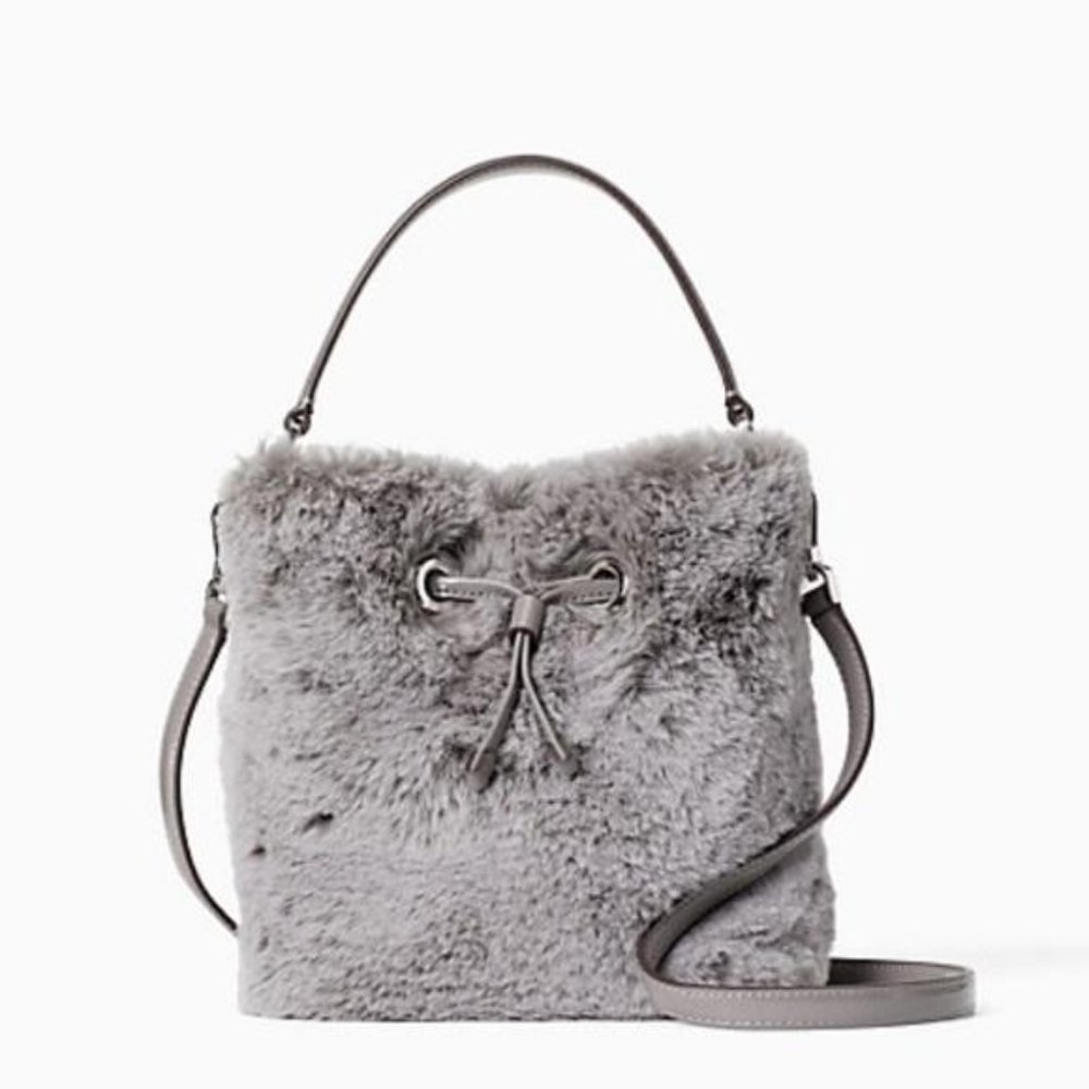 Kate Spade ♠️ Eva Faux Fur Small Bucket Bag